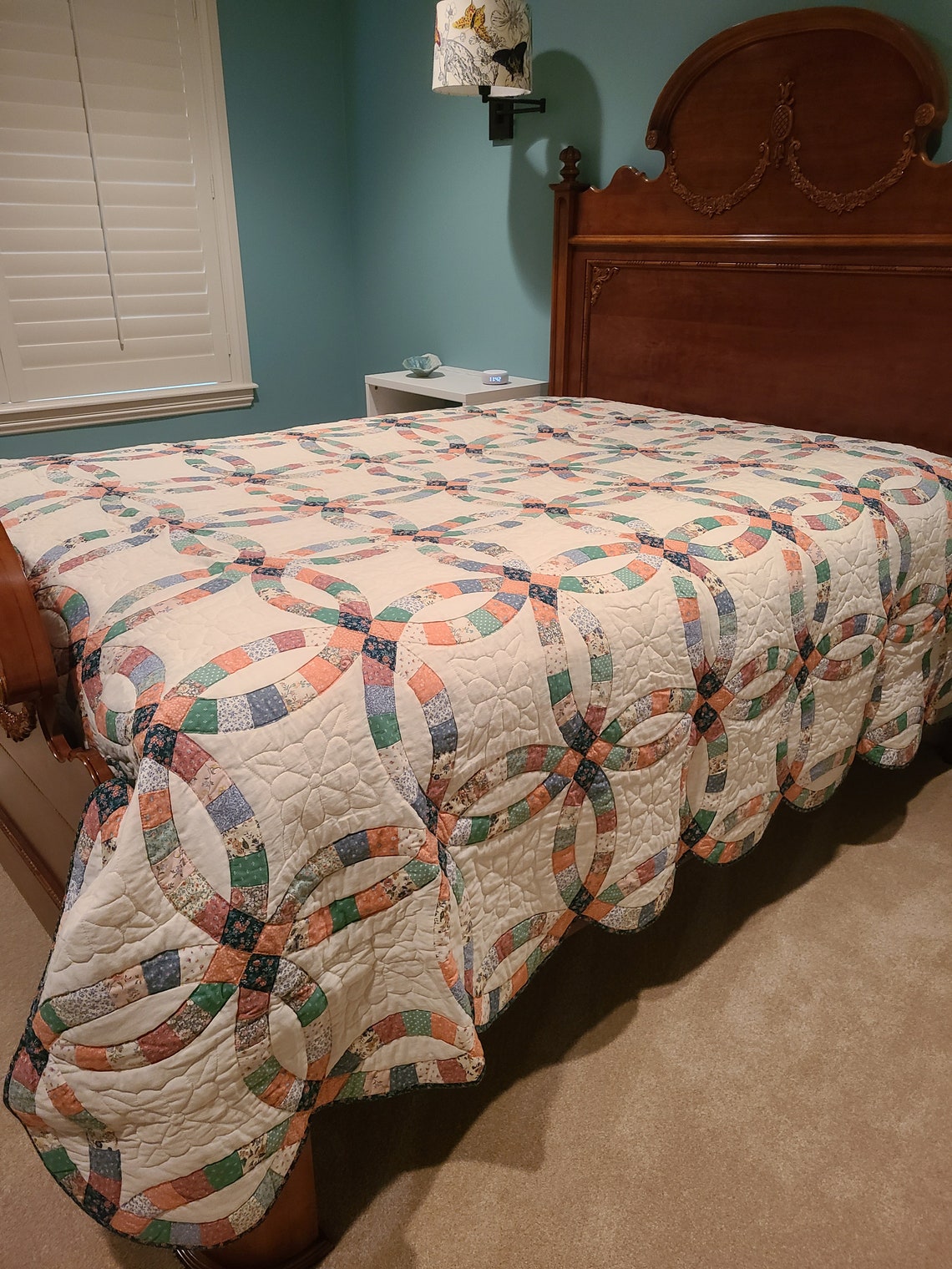 Wedding Ring Quilt King Size 110 x 100 Hand Etsy