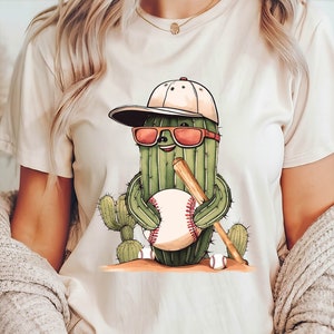 Transfert par sublimation prêt à presser pour baseball, transfert par presse à chaud, transfert d'image, transfert de cactus, transfert de chemise bricolage, cactus de baseball