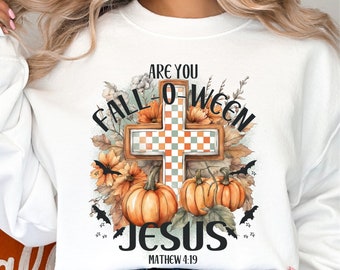 Halloween sublimation transfer | ready to press | Heat press transfer | Are you Fall-o-ween Jesus | DIY shirt transfer | Fall | Retro