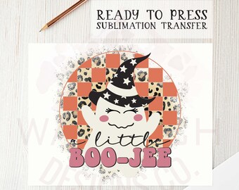 Halloween sublimation transfer | ready to press | heat press transfer | DIY shirt transfer | Ghost | Retro | A little boo-jee