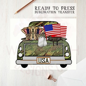 Patriotic Military prêt à presser transfert de sublimation, Transfert de presse thermique, USA, Transfert du 4 juillet, impression par sublimation, impression DTG