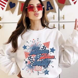 Boom Boom baby prêt à presser, transfert par sublimation, transfert par presse à chaud, transfert d'image, 4 juillet, feux d'artifice, États-Unis, patriotique, sublimation