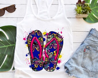 Flip Flops sublimation transfer, Ready to press transfer, Heat Press transfer, summer transfer, t-shirt designs, flip flop t-shirts, beach