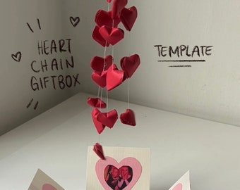 DIY Heart chain giftbox template