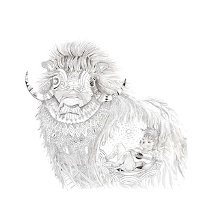 DIGITAL - Impresión artística de bisonte - Serie de ilustraciones en tinta - Arte auténtico de vida silvestre listo para descargar