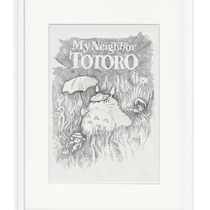 Totoro Digital Art Print – Studio Ghibli Poster Download, My Neighbour Totoro Illustration, Anime Wall Decor Gift