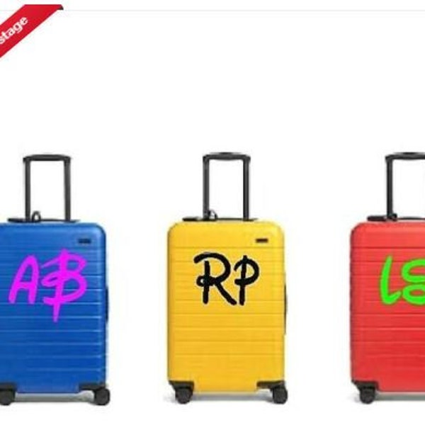 PERSONALISED SUITCASE Luggage Sticker Initials Name Decal Disney Style Font 250x200mm