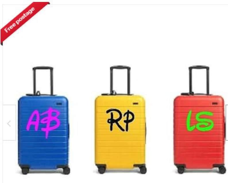 PERSONALISED SUITCASE Luggage Sticker Initials Name Decal Disney Style