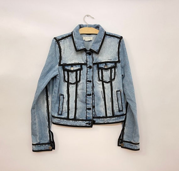 Cartoon Denim Jacket Hand Painted - Etsy Cartoon Denim Jacket Hand Painted - Etsy
