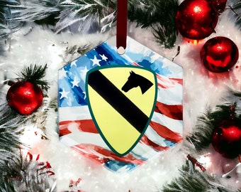 1st Cavalry Division ornament/1CAV/Fort Hood/Fort Cavazos/Handmade Army decor