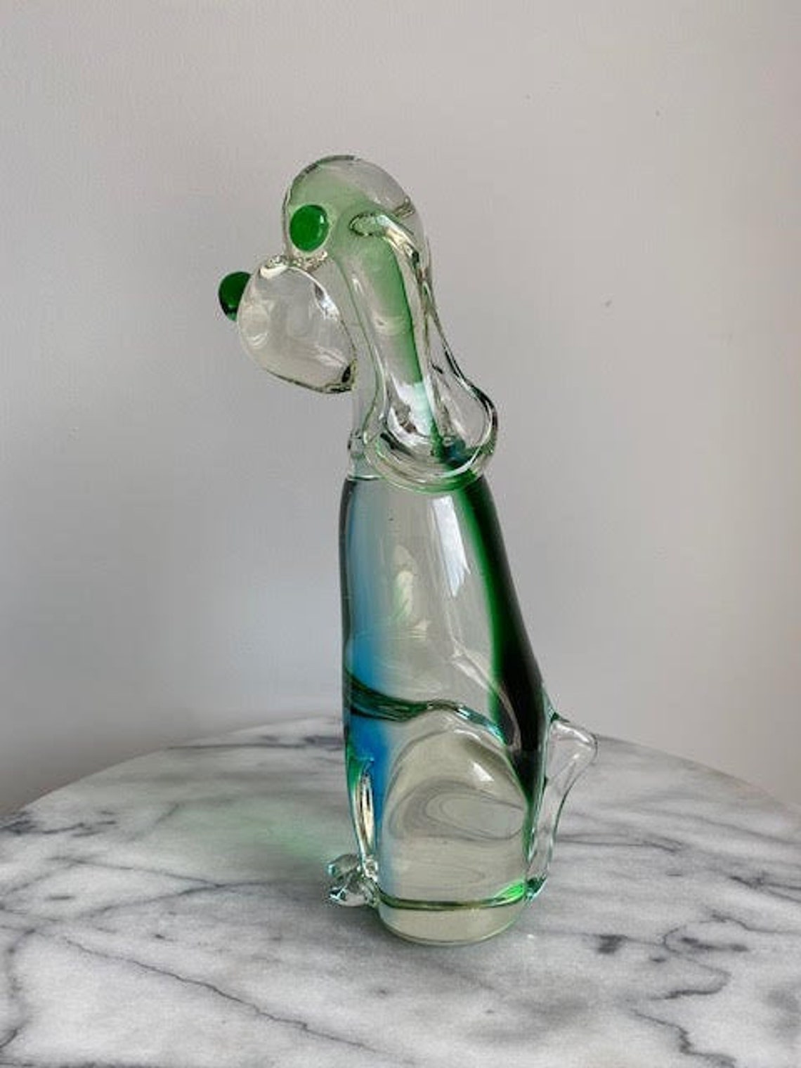 Vintage Glass Dog Art Glass Paperweight by Lorraine Glass Etsy