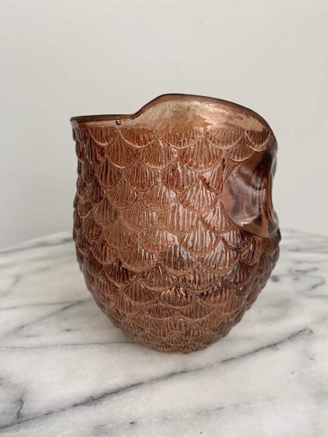 Vintage Glass Owl Decor Candle Holder Etsy