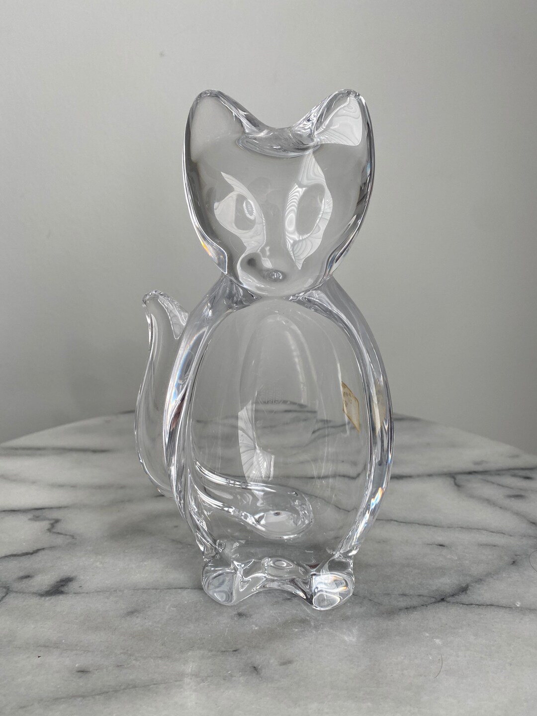 Vintage Art Glass Cat Dish Decor Made in France Etsy