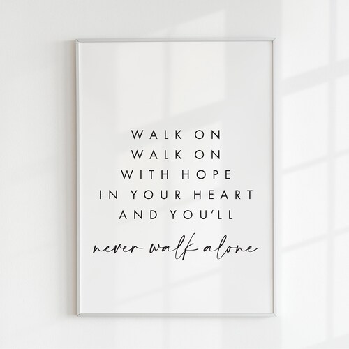 Liverpool Fc You Ll Never Walk Alone Print Lyrics Etsy Uk