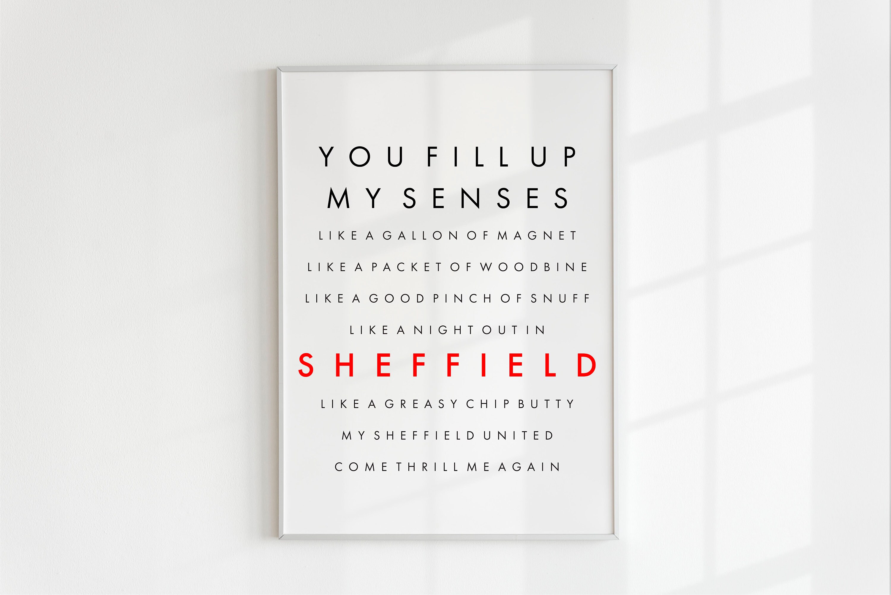 Sheffield United FC You Fill up My Senses print Lyrics Etsy UK Sheffield United FC You Fill up My Senses print Lyrics Etsy UK