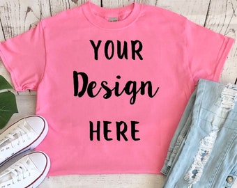 Gildan G500 Azalea Pink Unisex T-Shirt Mockup
