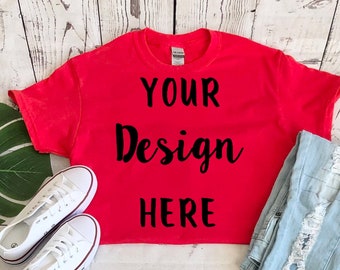 Gildan G500 Red Unisex Shirt Mockup