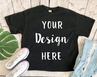 Black Gildan G500 Unisex Shirt Mockup