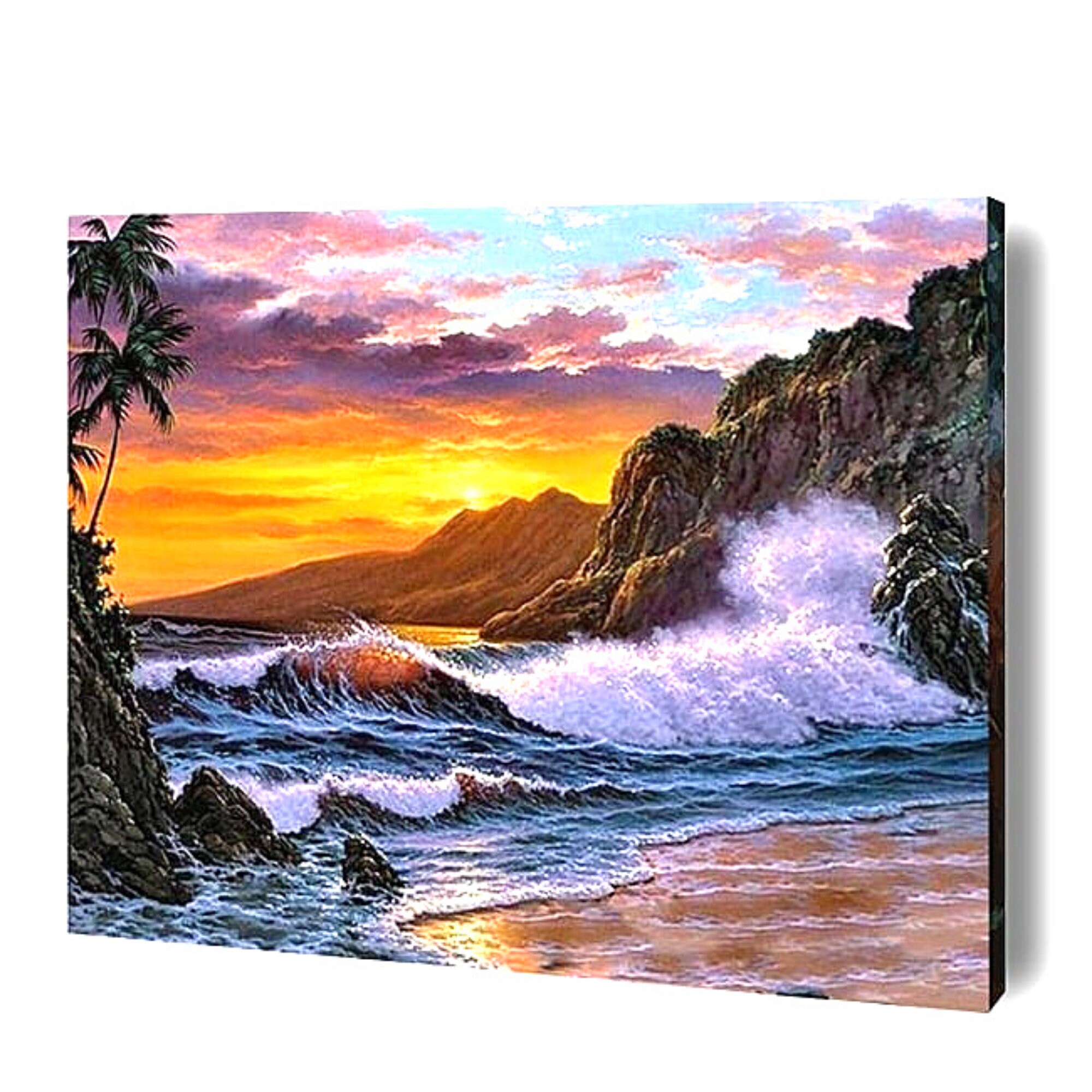 Beach Evening Paint By Numbers Beach Scene Paint by Numbers Etsy