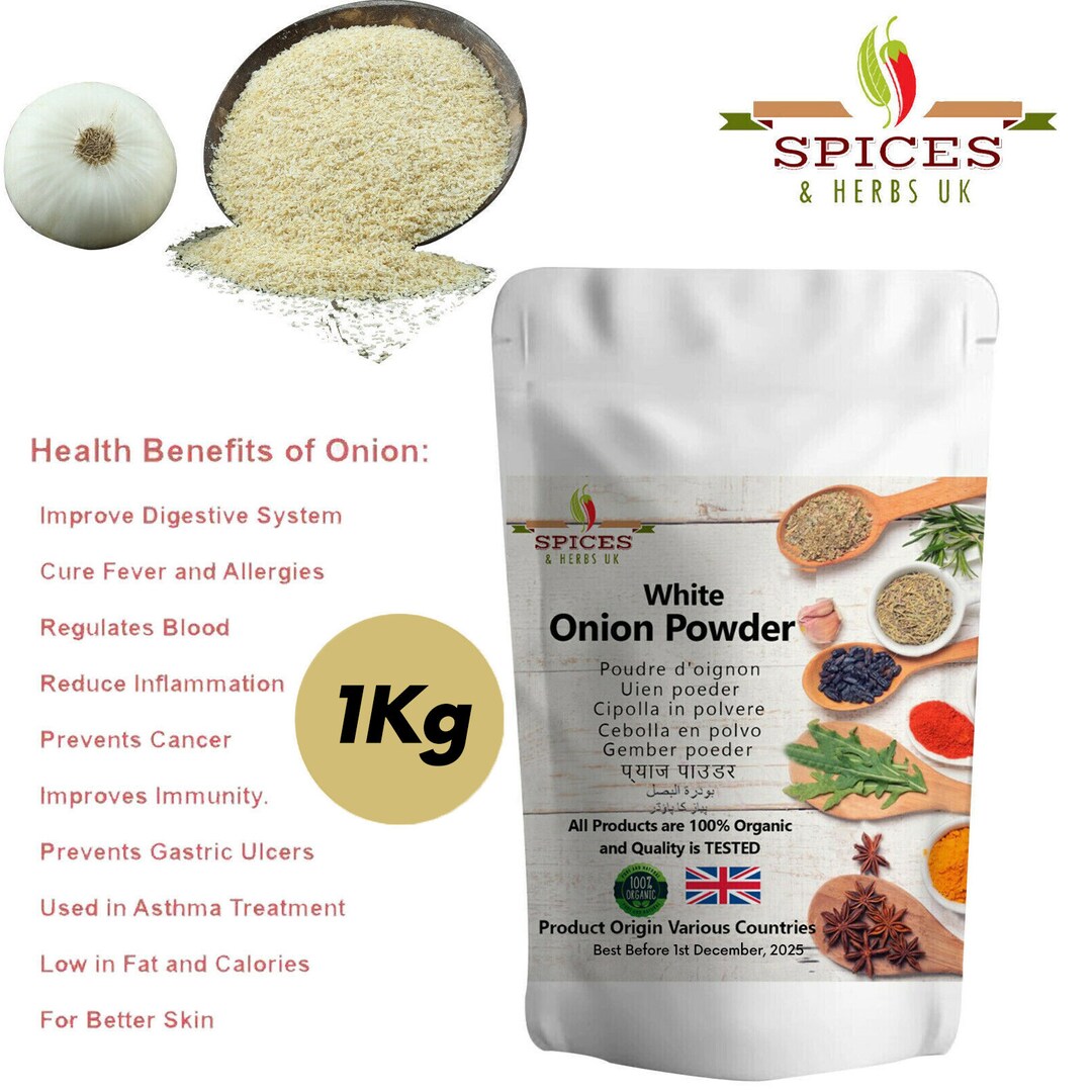 Pyaj Powder PURE WHITE ONION Powder Top Quality 100g 250g 500g 1kg Pyaz Cebolla En ...