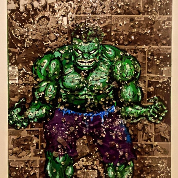 Incredible Hulk Glass Etsy