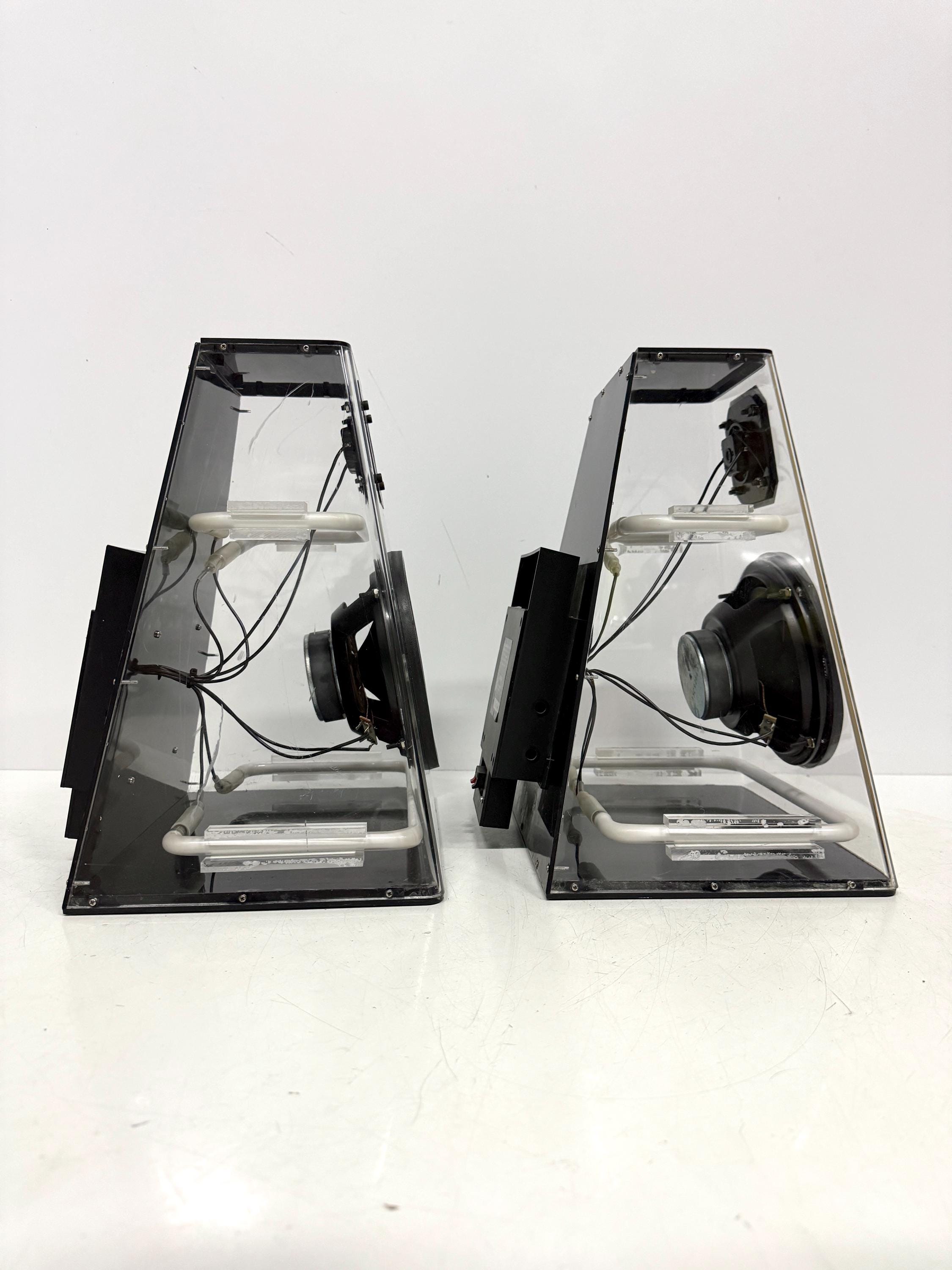 スピーカー・ウーファー CLEO AUDIO SPEAKERS by CICENA Vintage Cicena Cleo Neon Speakers, 1980s Music-activated