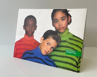 Vintage 90’s Rare Benetton Double Sided Cardboard Store Display - Printed in Italy 40x30 cm