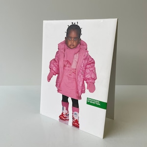 Vintage 90s Benetton Store Display, Rare Double-Sided Cardboard Sign, Oliviero Toscani Advertising, Iconic Fashion Memorabilia Collectible