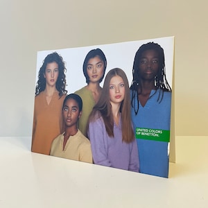 Vintage 90s Benetton Store Display, Rare Double-Sided Cardboard Sign, Oliviero Toscani Advertising, Iconic Fashion Memorabilia Collectible