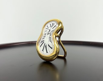 Exaequo Softwatch Table Clock, Salvador Dali Softwatch, Melting Clocks Cartier Crash Inspired, Wavy Gold Design