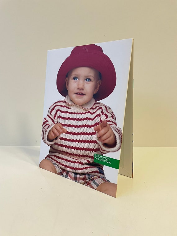 Vintage Benetton Advertisement Display 1990s Vintage Fashion Decoration Italian Designer Brand Apparel Store Interior Kids Clothes Art