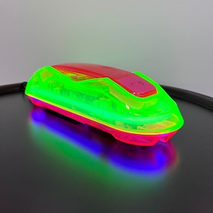 Vintage Cicena Rhonda Telephone, Transparent Acrylic Phone, Neon Illuminated Telephone, Postmodern Design Interior