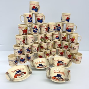 Vintage Paddington Bear Mugs, Vintage Coffee Mugs, Kitchenware Coffee Tea Mugs, Collectible Ceramic Cups, Kitchen Gift Idea