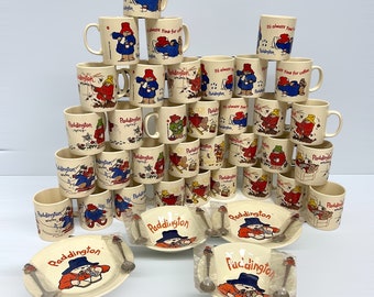 Vintage Paddington Bear Mugs, Vintage Coffee Mugs, Kitchenware Coffee Tea Mugs, Collectible Ceramic Cups, Kitchen Gift Idea