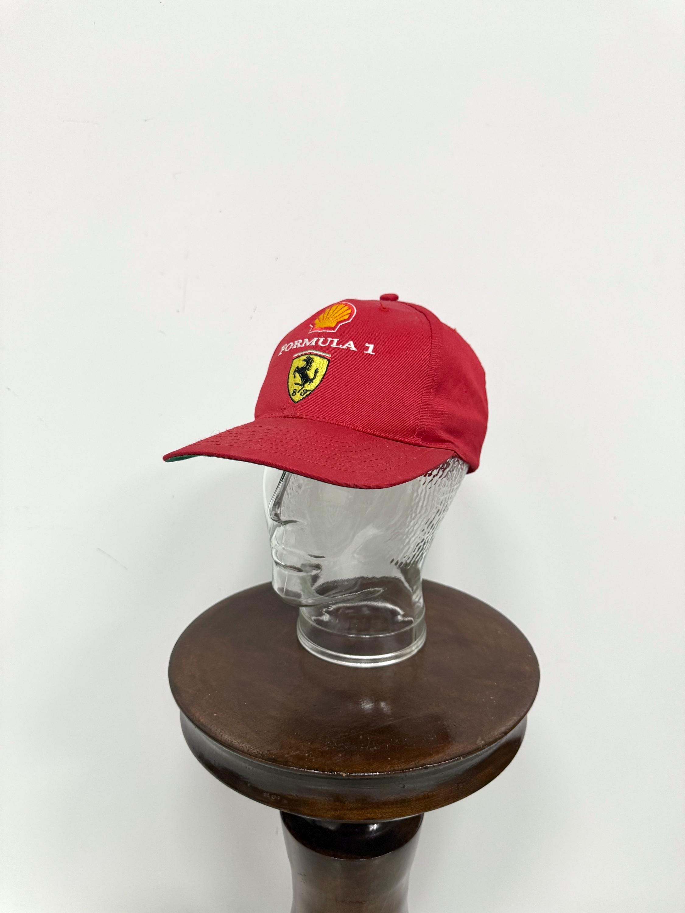Vintage Ferrari Formula 1 Cap, Red Shell Sponsor Hat, Rare F1 