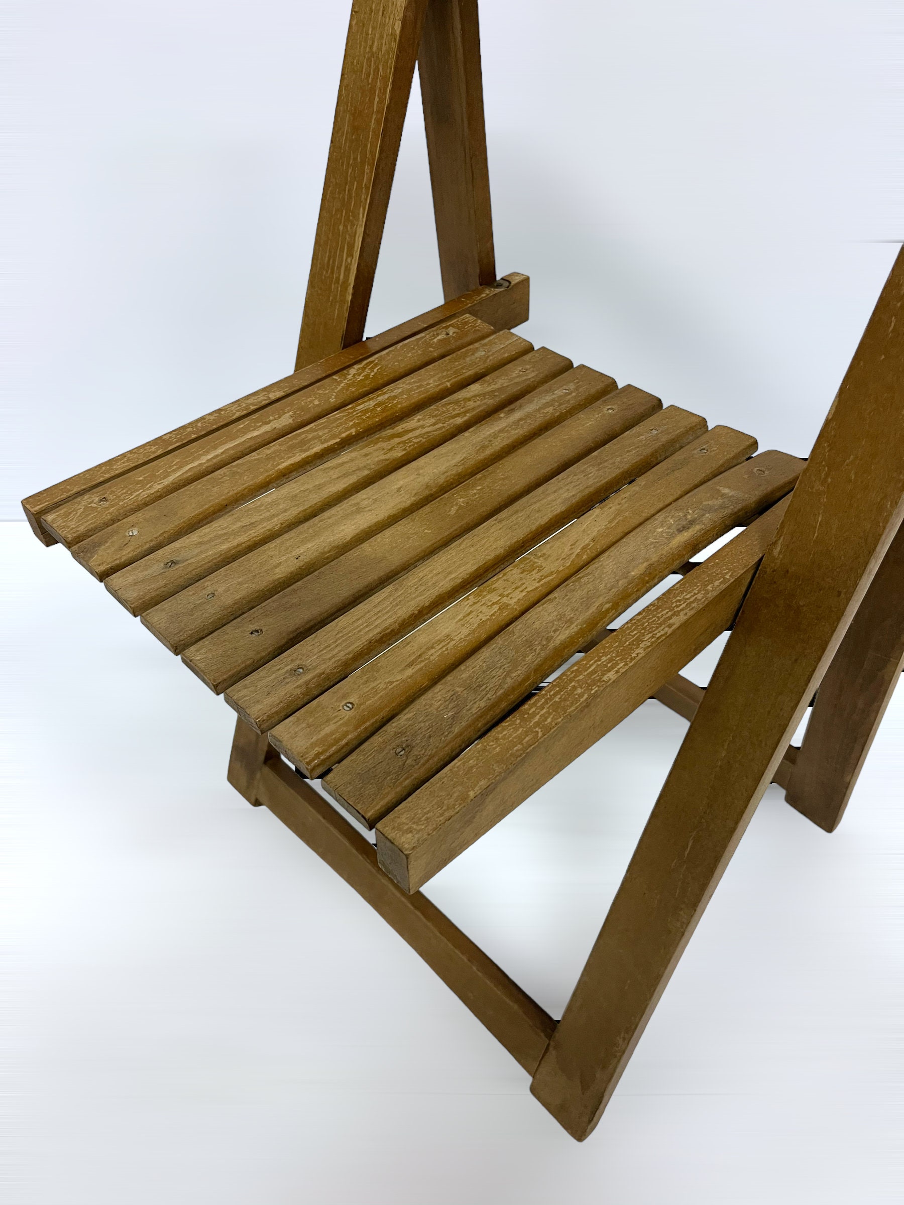 Vintage Aldo Jacober Trieste Chair, Wooden Folding Chair, Mid