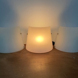 1 of 3 Vintage Wall Lamps Milk Glass, Postmodern Design Lights, 1980s Home Interior, Made in Italy