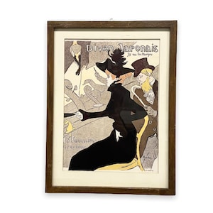 CLEARANCE SALE Vintage Divan Japonais Poster by Henri de Toulouse-Lautrec - Vintage Seventies Repro Printed