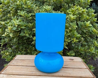 Vintage IKEA Table Lamp Glass Design Typ Lykta Blue Color Modern Interior Lighting Bedroom Nightstand Desk Lamp