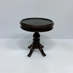 Vintage Antique Side Table, Round Wooden Design, Dovetail Details, Luxury Side Table, Elegant French Interior