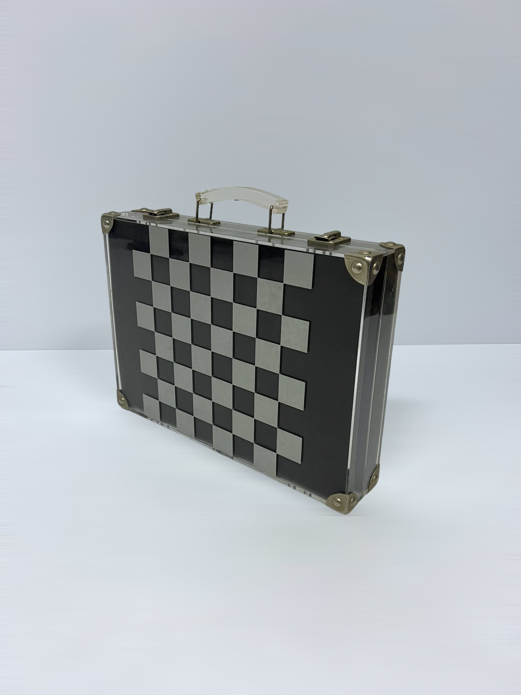 Vintage Dapy Paris Chess Game, Rare Postmodern Acrylic Briefcase, Translucent Travel Case, Collectible Chess Set, Unique Gift Idea