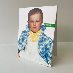 Vintage 90s Benetton Store Display, Rare Double-Sided Cardboard Sign, Oliviero Toscani Advertising, Iconic Fashion Memorabilia Collectible