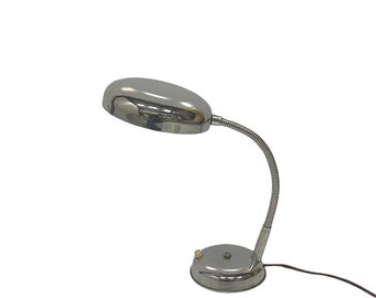 Vintage Seventies Chrome Desk Lamp - European Plug