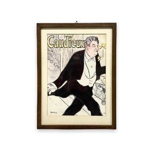 CLEARANCE SALE Vintage Caudieux Poster by Henri de Toulouse-Lautrec - Vintage Seventies Repro Printed