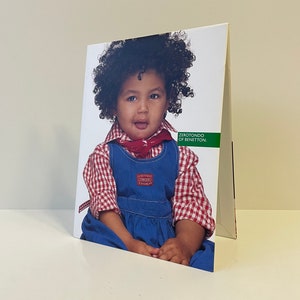 Vintage 90s Benetton Store Display, Rare Double-Sided Cardboard Sign, Oliviero Toscani Advertising, Iconic Fashion Memorabilia Collectible