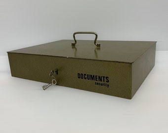 Documents Security Safe, Sturdy Metal Box, Including Keys, Carrying Handle, Home Office Classified Information Docs