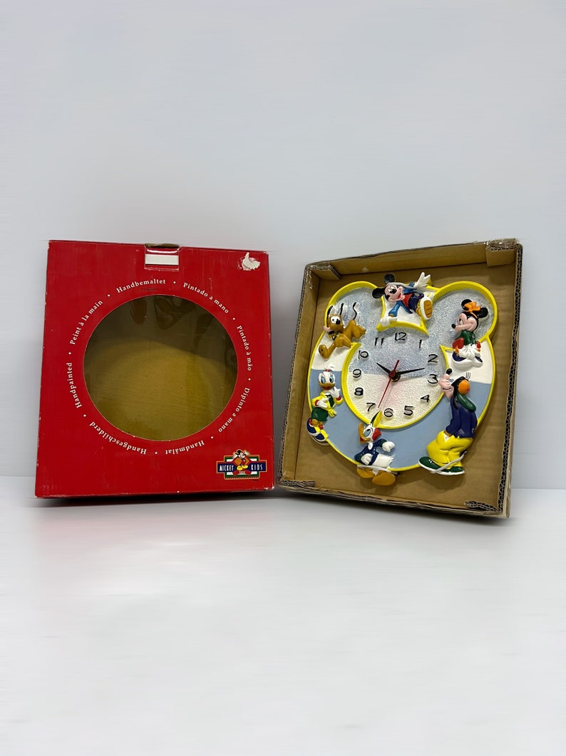 Vintage Walt Disney Wall Clock Mickey Mouse and Friends Kids Etsy