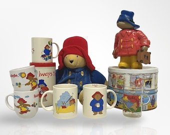 Vintage Paddington Bear Mugs, Vintage Coffee Pluche, Kitchenware Tea Mugs, Collectible Ceramic Cups, Kitchen Gift Idea