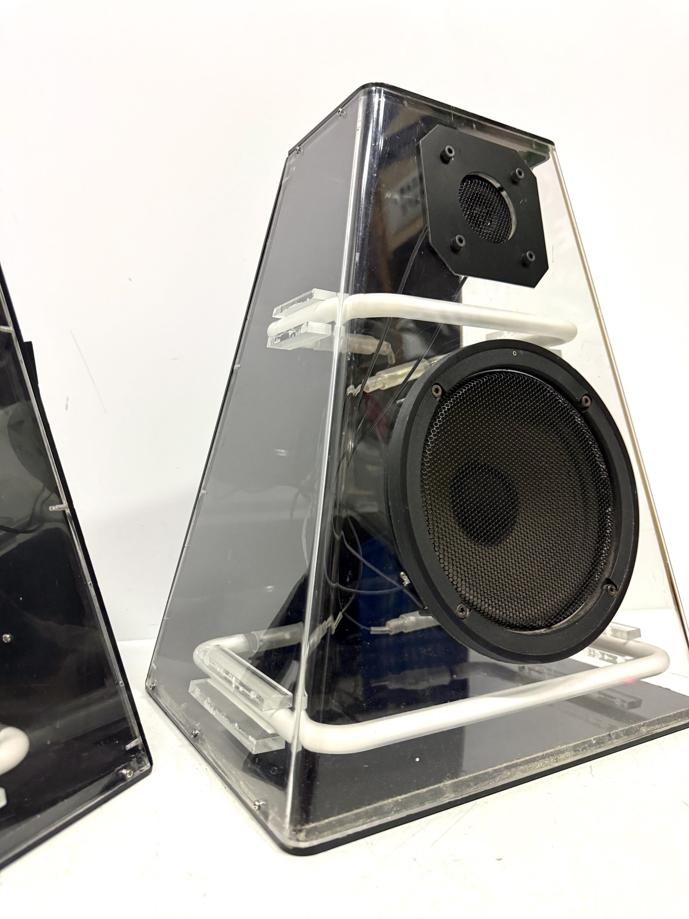 スピーカー・ウーファー CLEO AUDIO SPEAKERS by CICENA Vintage Cicena Cleo Neon Speakers, 1980s Music-activated