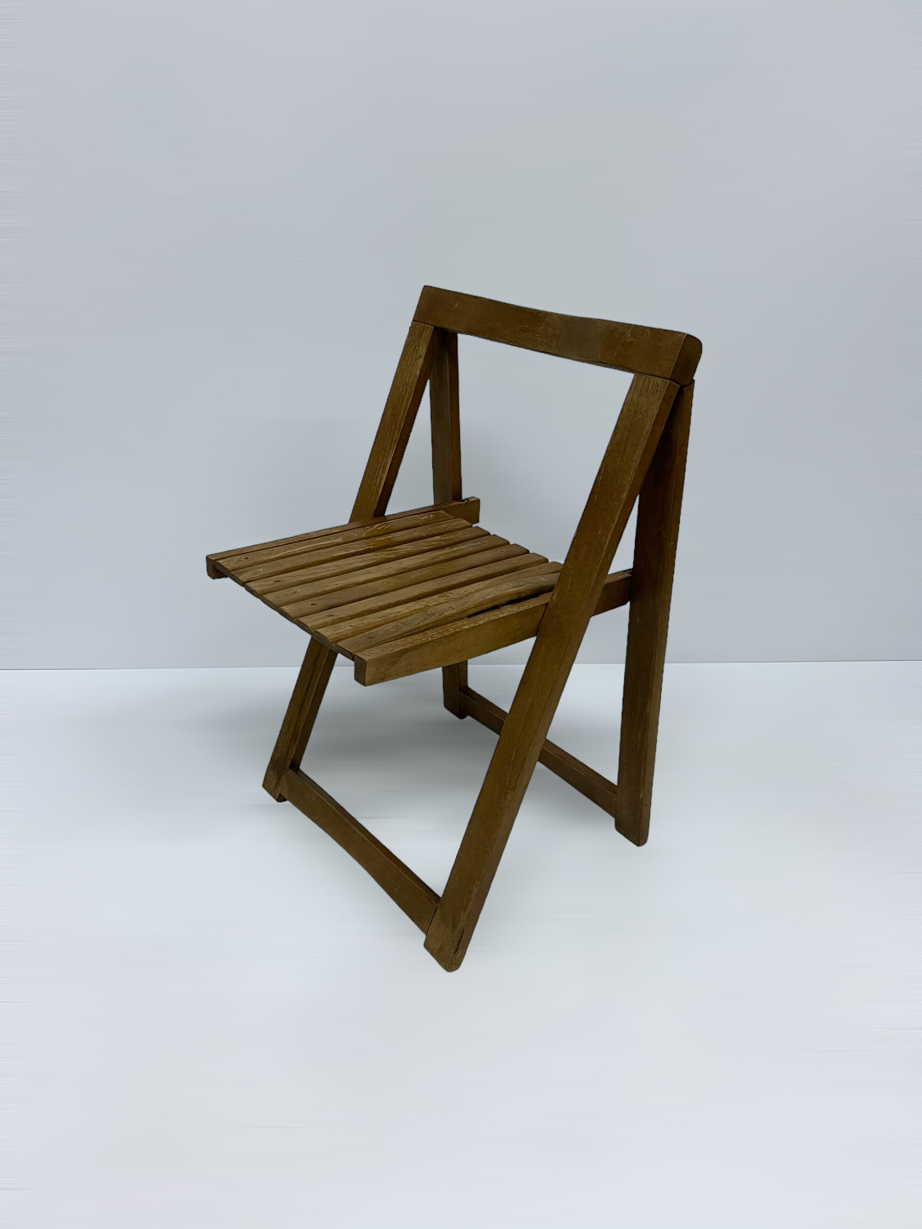 Vintage Aldo Jacober Trieste Chair, Wooden Folding Chair, Mid